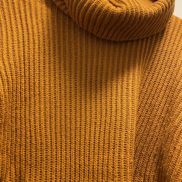 Topshop Chunky Knit‎ Sweater Turtleneck Brown Neutral Acrylic US 0-2 - Picture 6 of 7